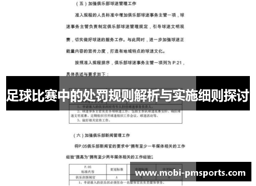 足球比赛中的处罚规则解析与实施细则探讨