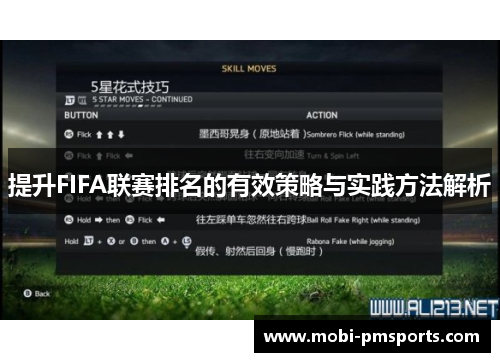 提升FIFA联赛排名的有效策略与实践方法解析